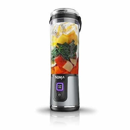 Ninja BC151BK Blast Portable Blender, Cordless, 18oz. Vessel, Personal Blender for Shakes & Smoothies, BPA Free, Leakproof Lid & Sip Spout, USB-C