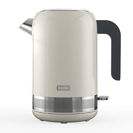 Breville High Gloss Electric Kettle | 1.7 Litre | 3kW Fast Boil | Cream, Plastic [VKT153]