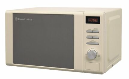 Russell Hobbs RHM2064C 20 Litre 800 W Cream Digital Heritage Microwave with 5 Power Levels, Automatic Defrost, 8 Auto Cook Menus, Clock & Timer,