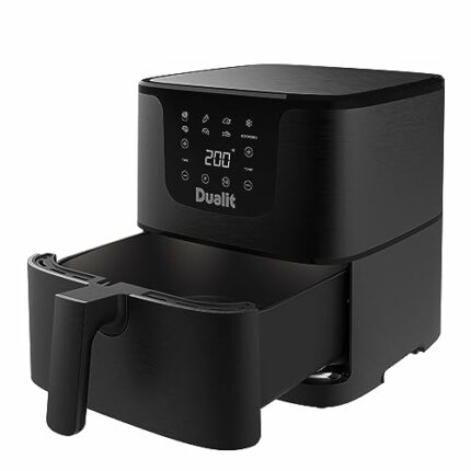 Dualit Air Fryer - 5.5L Capacity - Serves 4-7 Preset Cooking Programs - Healthy Eating Made Easy - Adjustable Temperature and Time Control - Non-