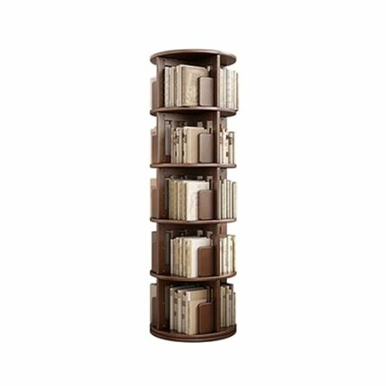 VERAMY 5 Tier Book Shelf Rotating Bookshelf Corner Bookshelf Tall Bookshelf Floor Standing Bookcase Storage Rack Organizer Shelves For Living Roo