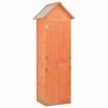 LUKEO Garden Shed Outdoor House with 4 Door and 2 Shelves for Tools and Lawn Mower Storage Space Wood Shelter, 71x60x21cm