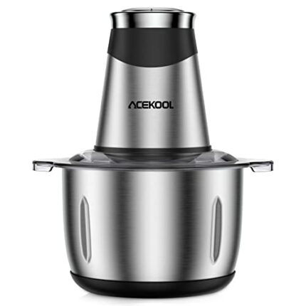 Acekool Mini Choppers Electric Food Processor 2.2 L,Meat Grinder 2 Speeds with 3D Stainless Steel Blades,500W for Meat Onions Vegetables Fruits f