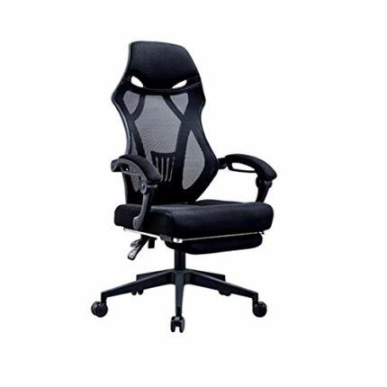DLOETT Office Recliner Chair, High-Back Desk Chair with Lumbar Support, Height Adjustable Seat, Breathable Mesh Back, Black