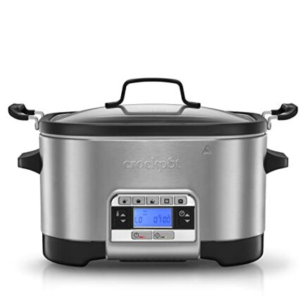 Crockpot Multi-Cooker| Programmable Slow Cooker, Saute, Roaster & Food Steamer | 5.6L (6-7 People) | Removable Bowl | Energy Efficient | Stainles