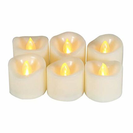Flameless Flickering LED Votive Tealight Candles Battery Operated with Timer / 6 Hours On and 18 Hours Off Per Cycle, LED Tea Light Candles for O