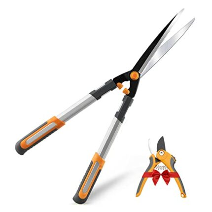AIRAJ Lightweight Hedge Shears(600mm),with Ergonomic Lightweight Anti-Slip Handles and Razor-Sharp Blades,Professional Garden Shears for Hedges,