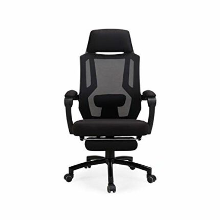 TJLSS Reclining Office Desk Chair Adjustable High Back Ergonomic Computer Mesh Recliner Home Office Chairs with Footrest and Lumbar Support (Colo