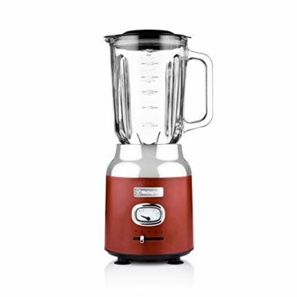 Westinghouse Retro Food Blender - 600 Watt Liquidiser Blender for Kitchen - Smoothie Maker with 1.5 L Glass Jug - Mixer Blender For Milkshake, So
