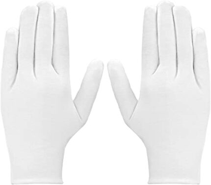 LUTER 3 Pairs of White Cotton Gloves for Eczema, Dry Hands, Hydration, Cleaning Silver Suits for Coin Jewellery