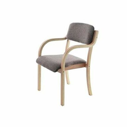 WALNUT Modern Minimalist Solid Wood Dining Chair Style Curved Fabric Back Armrest Home Office Desk Computer (Color : A2)