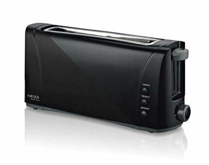 HAEGER Dark Sun – Multifunction Toaster with 1000 W – Extra Long Slot, Toast Control – 6 Positions, 3 Functions: Reheat, Defrost and Cancell, Ext
