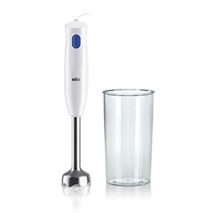 Braun MultiQuick 1 Hand Mixer MQ10.001M, Lightweight Mixer with EasyTwist Technology, One Speed, 600ml Beaker Included, 450W, White