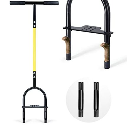 Jardineer Lawn Core Aerator, Hollow Tine Aerator with Spare Tines, Grass Aerator Garden with Non-Clog Slot, Manual Lawn Aerator for Compact Lawn