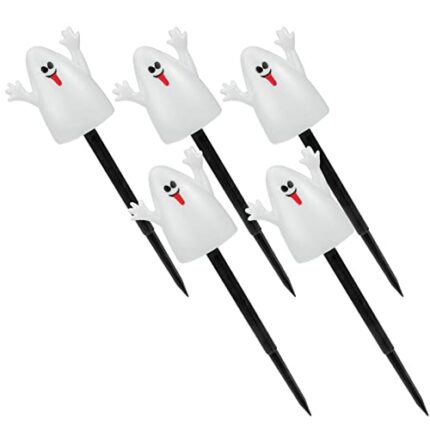 BESPORTBLE Ghost Halloween Yard Stakes: White Ghost Lawn Decor, Halloween Outdoor Lights Lampshade for Patio, Backyard, Garden, Lawn, Party Decor