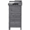 WALNUT Outdoor 39" Potting Bench Table, Workstation Storage Cabinet Garden Shed With 2-Tier Shelves And Side Hook, Tool