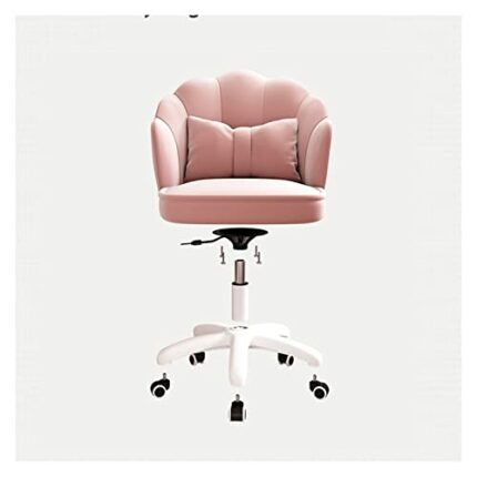 SDFGH Bedroom Dormitory Chair Home Office 360° Swivel Lift Chair Handrail Back Writing Desk Chair Dressing Stool Makeup