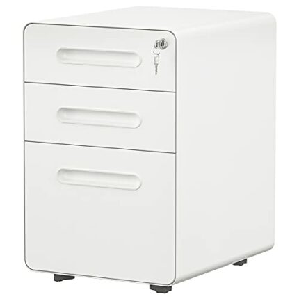 YITAHOME 3-Drawer Rolling File Cabinet, Metal Mobile File Cabinet with Lock, Filing Cabinet Under Desk fits Legal/Letter/A4 Size for Home/Office,
