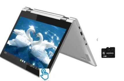 Newest Lenovo Chromebook 11.6" 2-in-1, HD IPS Touchscreen, Intel Celeron N4000, 4GB RAM, 32GB eMMC+64GB Goldoxis SD Card, Bluetooth Webcam USB-C,