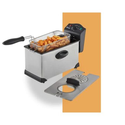 Swan SD6040N 3 Litre Stainless Steel Deep Fat Fryer with Viewing Window and Safety Cut Out, Non-Slip, Easy Clean and Adjustable Temperature Contr