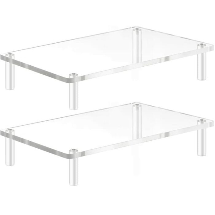 Yestbuy Acrylic Monitor Stand Riser Clear Computer Stand for Laptop iMac PC Printer Desktop Ergonomic Screen Stand Desk Riser Laptop Stand Work f