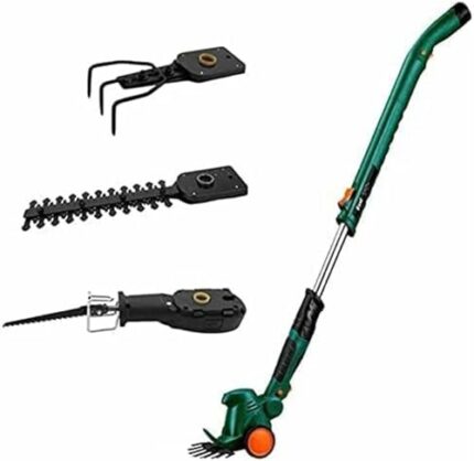 4 in 1 Garden Pruning Tools, Lawn Mower/Hedge Trimmer/Pole Saws/Scarifier, Electric Cordless String Trimmer with Wheel and Telescopic Rod (Size :