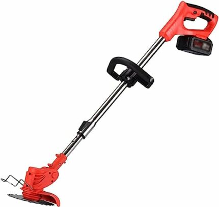 Trimmer Electric Lawn Mower Small Household Lawn Mower The Best Assistant for Gardens and Farms with Plastic Blade Lithium Battery Charger (Size