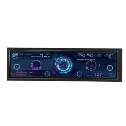8.8in Computer Temp Monitor, 1920x480 IPS Display Mini Chassis Sub Screen Computer Monitoring Screen, External Expansion Display for RPi for Linu