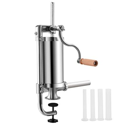 GiantexUK 1.5L/3L/3.5L/6L Stainless Steel Sausage Stuffer, Vertical Homemade Sausage Maker with 4/6 Filling Tubes, Kitchen Meat Filling Manual Ma