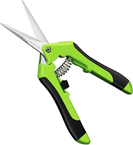 Jasni Professional Pruning Shears, Trimming Scissors - Straight Tip, Gardening Hand Pruner Pruning Shear Stainless Steel Blades with Spring-Loade