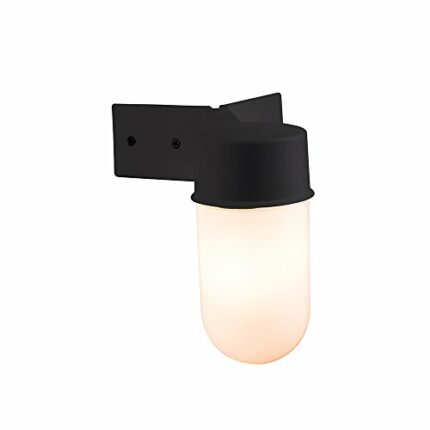 Ware Black Corner Angled Pill E27 Bracket Outdoor Garden Wall Light IP44 Rated