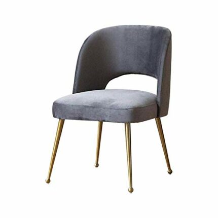 WALNUT Velvet Seat Single Chair Desk Chair Modern Comfortable Home Office Task Chair, Suitable for Computer Work and Restaurant (Color : Gray)