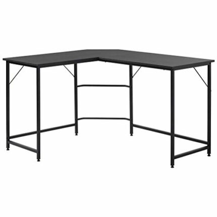HDDFG Large L Shaped Office Computer Desk PC Gaming Study Laptop Corner Table Modern Black for Home Working Workstation Writing
