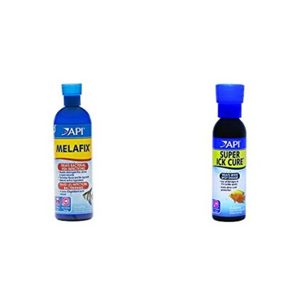 API MELAFIX Freshwater Fish Bacterial Infection Remedy 473 ml Bottle & White Spot Cure Freshwater and Saltwater Fish Medication, 118 ml