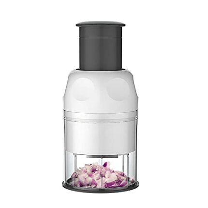 Yum Crispy Handheld Food Chopper, Manual Food Chopper Hand Chopper Dicer Salad Vegetable Chopper Onion Chopper and Slicer Stainless Steel Sharp C