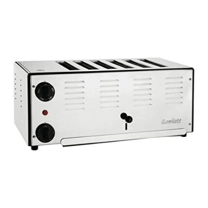 Rowlett Premier 6 Slot 2.6kW Toaster with 2 x Additional Elements, Stainless Steel, Designed in UK, Replaceable Elements, Rotary Slot Selector, V