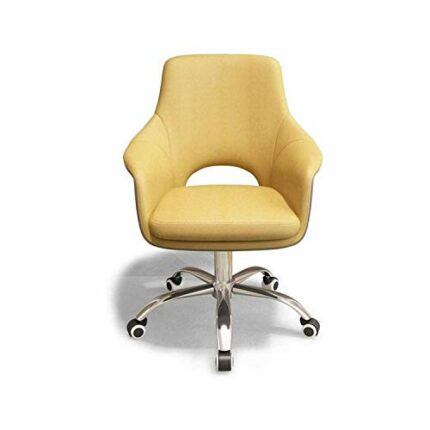 WALNUT Adjustable Office Desk Chair with Casters Swivel Chair Learning Chair Writing Office Chair Game Chair Lift Chair (Color : Yellow)