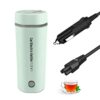 12V Car Kettle, Small Electric Travel Kettles 80W, Portable 350ml Electric Tea Coffee Kettle, 304 Stainless Steel Liner, Heating temperature up t