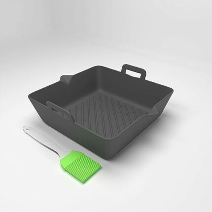 Silicone Air Fryer Liner - Reusable Culinary Accessory for Healthy Cooking - Kitchen Essential in Neutral Color - Compact Design Fits 6cm-17.5cm