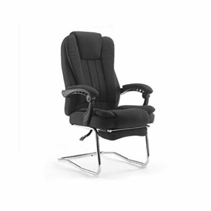 WALNUT Ergonomic Office Recliner Chair with Lumbar Support Modern Simple Leisure Chair Study Chair Fabric Office Chair Bow Chair (Color : Black)