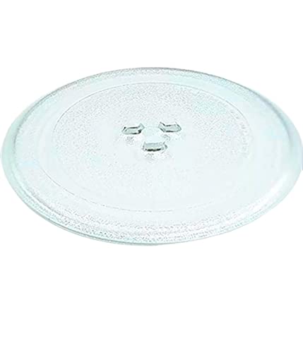 quailitas Microwave Plate - 255 mm Microwave Turntable Glass Tray w/ 3 Fixtures, Scratch-Resistant Plate