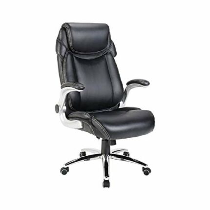 WJCCY Office Products High Back Chair with Pewter Finsh in Black Office Computer Chair Home Leisure Leather Turn Lazy Ergonomic Backrest Lift Sea