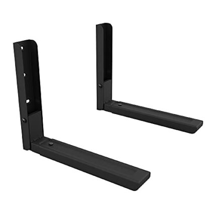 MAHARA Microwave Oven Shelf Brackets - Wall Hanging Microwave Shelf Adjustable Depth - Wall Mount Hanging Shelf Max 45kg - Space Saving Microwave
