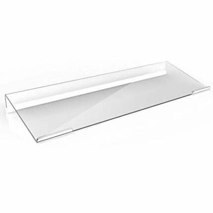 Richboom Clear Acrylic Tilted Computer Keyboard Holder for Easy Ergonomic Typing, Upgraded Version, Keyboard Stand with Silicone Anti-Slip Case f