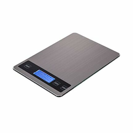 TOPWAY Digital Kitchen Scale 15kg 33lbs, Premium Stainless Steel Ultra Thin Multifunctional Waterproof Electronic Food Weighing Scale with LCD Di