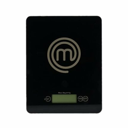 MasterChef Kitchen Scales Digital, Small Electronic Scale for Weighing Food During Cooking in Grams or Ounces (up to 5kg), Tempered Safety Glass,