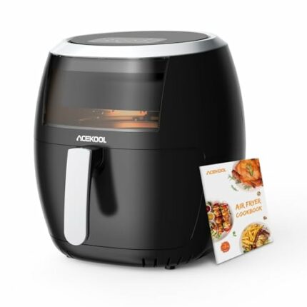 Acekool Air Fryer Oven Digital Large 8L Rapid Air Circulation,Air Fryers with Touch Screen Viewable Window Dishwasher Safe Accessories Bpa-free 1