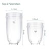 2-pack 16 ounce Cup and 12 ounce Short Cup Replacement Cup Set Fits for Magic Bullet Blenders Cup for 250w （MB1001 Series)