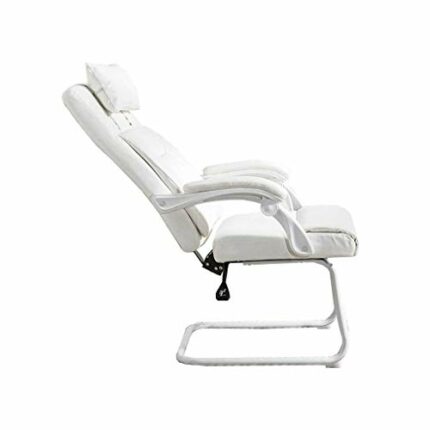 ZCMEB Leather Ergonomic Household Office Chair, Massage Reclining Desk Chair Lumbar Support, High Back