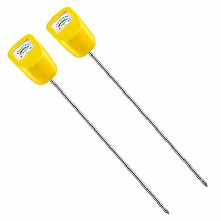 TFTEK Soil moisture meter Long Stem Deep Use, plant hygrometer, water monitor tester, for garden, flower pots, lawn, 2 Pack